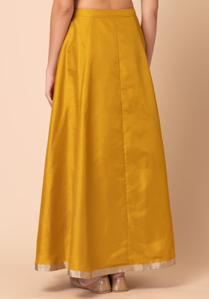 Mustard Yellow Kalidar Lehenga Skirt